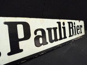 Bavaria St. Pauli Bier Hamburg (Emaillestreifen um 1925)