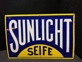 Sunlicht Seife 50 x 33 cm - Flaches Emailschild - D um 1905/10