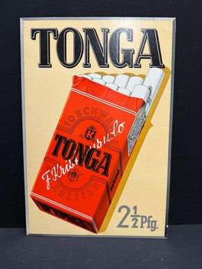 Tonga Zigaretten Werbepappe (1930/1950)