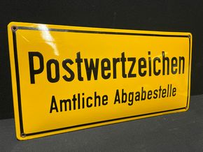 Postwertzeichen - Amtliche Abgabestelle (Gewölbtes Emailleschild der 50er Jahre)