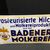 Badener Molkerei - Pasteurisierte Milch und Molkereiprodukte (Gewölbtes Emailleschild aus Österreich/ Um 1925)