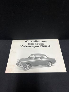 VW 1500 A - DIN A2 Aufklapppräsentations Posterprospekt (1965)