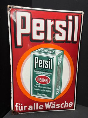 Persil für alle Wäsche - gewölbtes Emailleschild der 20er Jahre