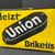 Union Briketts - Heizt Union Briketts (Abgekantetes Schild der 30er Jahre)