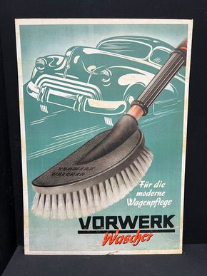 Vorwerk Wascher - Für die moderne Wagenpflege (Werbepappe der 50er Jahre)