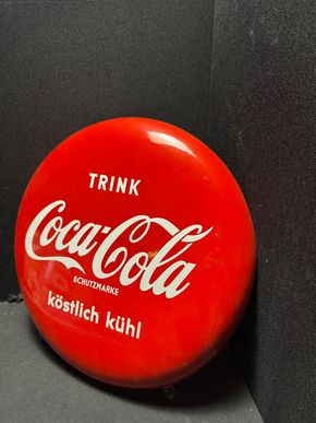 Trink Coca-Cola - köstlich kühl Emailschild  40 cm - AT um 1965