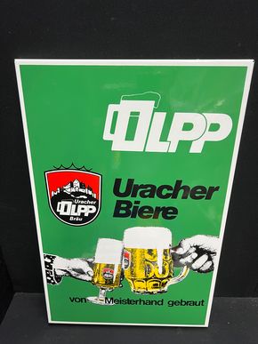 Olpp - Uracher Biere (Abgekantetes Emailleschild aus dem Archiv von Boos & Hahn)