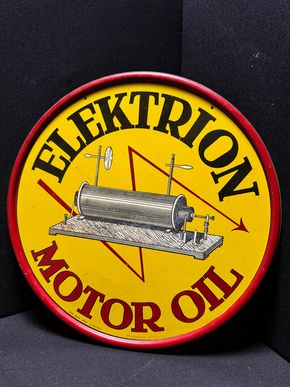 Elektrion Motor Oil Blechschild  33 cm - Belgien um 1946