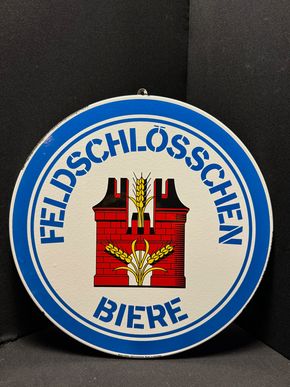 Feldschlösschen Bier Emailschild 41 cm - CH um 1970