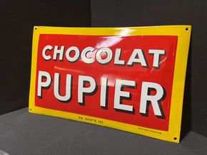 Chocolat Pupier (Rote Version des gewölbten Emailleklassikers)