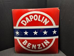 Dapolin Benzin Emailleschild 55 x 55 cm - D um 1925