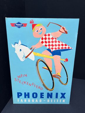 Phoenix Fahrrad - Reifen / Mein Steckenpferd (Beschichtete Werbrpappe um 1955)