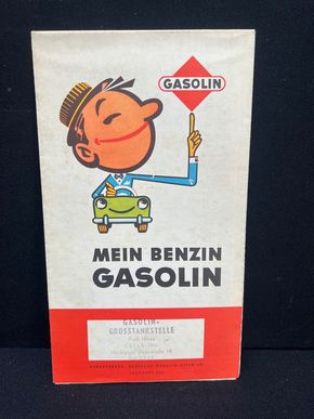 Gasolin Autokarte 6 - Aufklappbar (wohl 50er Jahre)