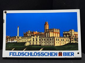 Feldschlösschen Bier Emailschild 50 x 31 cm - CH um 1970