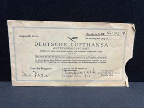 Deutsche Lufthansa - Original Flugticket der 30er Jahre