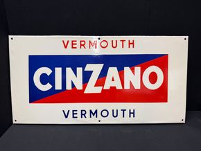 Cinzano Vermouth (Abgekantetes Emailleschild in fantastischer Erhaltung)