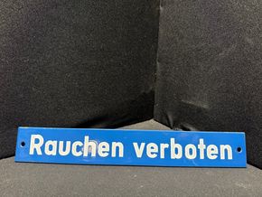 Rauchen verboten - Emailschild - 27 x 4 cm  Aral BV flach